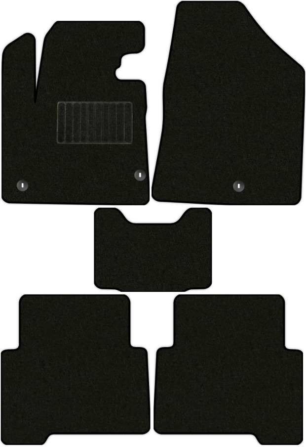 Коврики текстильные "Классик" для Hyundai Santa Fe III (suv / DM) 2012 - 2016, черные, 5шт.