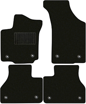 Коврики текстильные "Классик" для Volkswagen Pheaton (седан) 2010 - 2016, черные, 4шт.