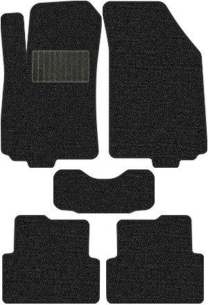 Коврики текстильные "Комфорт" для Chevrolet Aveo II (хэтчбек 5 дв / T300) 2011 - 2015, темно-серые, 5шт.