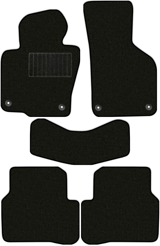Коврики текстильные "Комфорт" для Volkswagen Passat СС (седан / B6) 2012 - 2016, черные, 5шт.