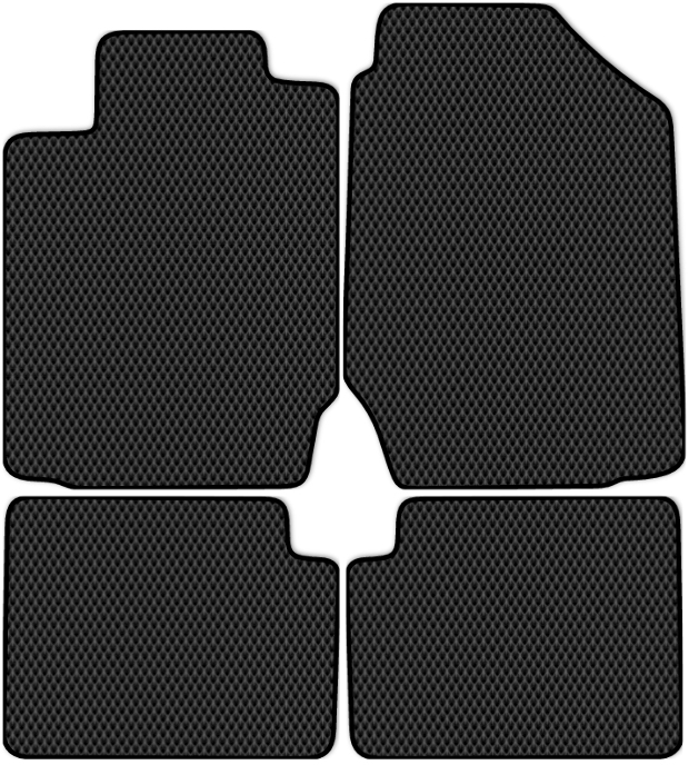 Коврики ЭВА "EVA ромб" для Toyota Corolla (седан / ZZE120, ZZE121) 2002 - 2004, черные, 4шт.