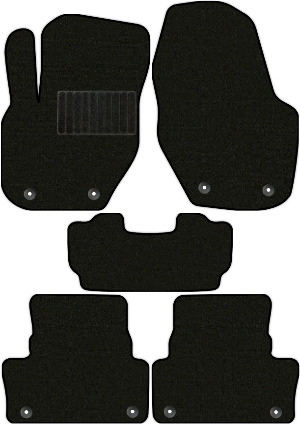 Коврики текстильные "Премиум+" для Volvo XC60 I (suv / DZ) 2008 - 2013, черные, 5шт.