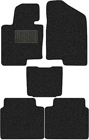 Коврики текстильные "Классик" для Hyundai Sonata VI (седан / YF) 2010 - 2013, темно-серые, 5шт.