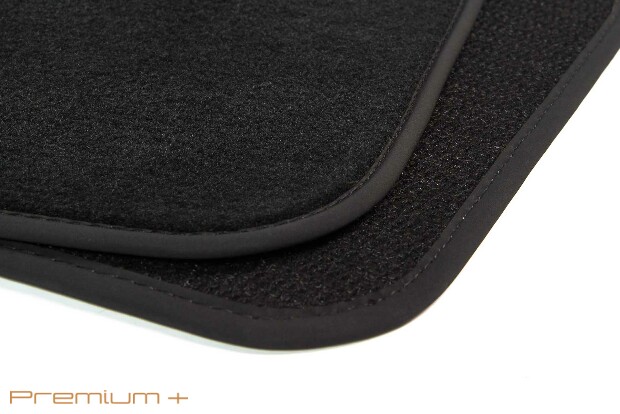 Коврики текстильные "Премиум+" для Hyundai Solaris I (хэтчбек 5 дв / RB) 2010 - 2014, черные, 5шт.