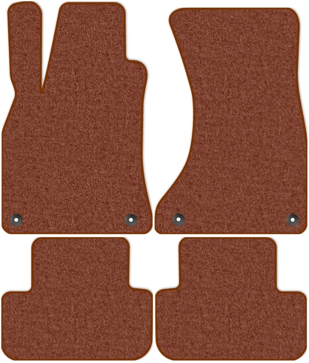 Коврики текстильные "Комфорт" для Audi A4 (универсал / 8K5) 2007 - 2011, коричневые, 4шт.
