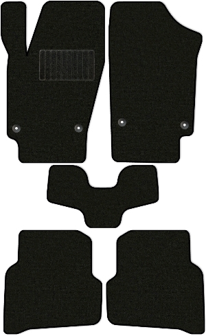Коврики текстильные "Классик" для Volkswagen Polo V (седан / 612, 602, 6C1) 2008 - 2015, черные, 5шт.